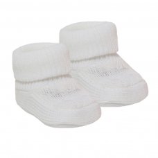 S403-W: White Acrylic Turnover Baby Bootees